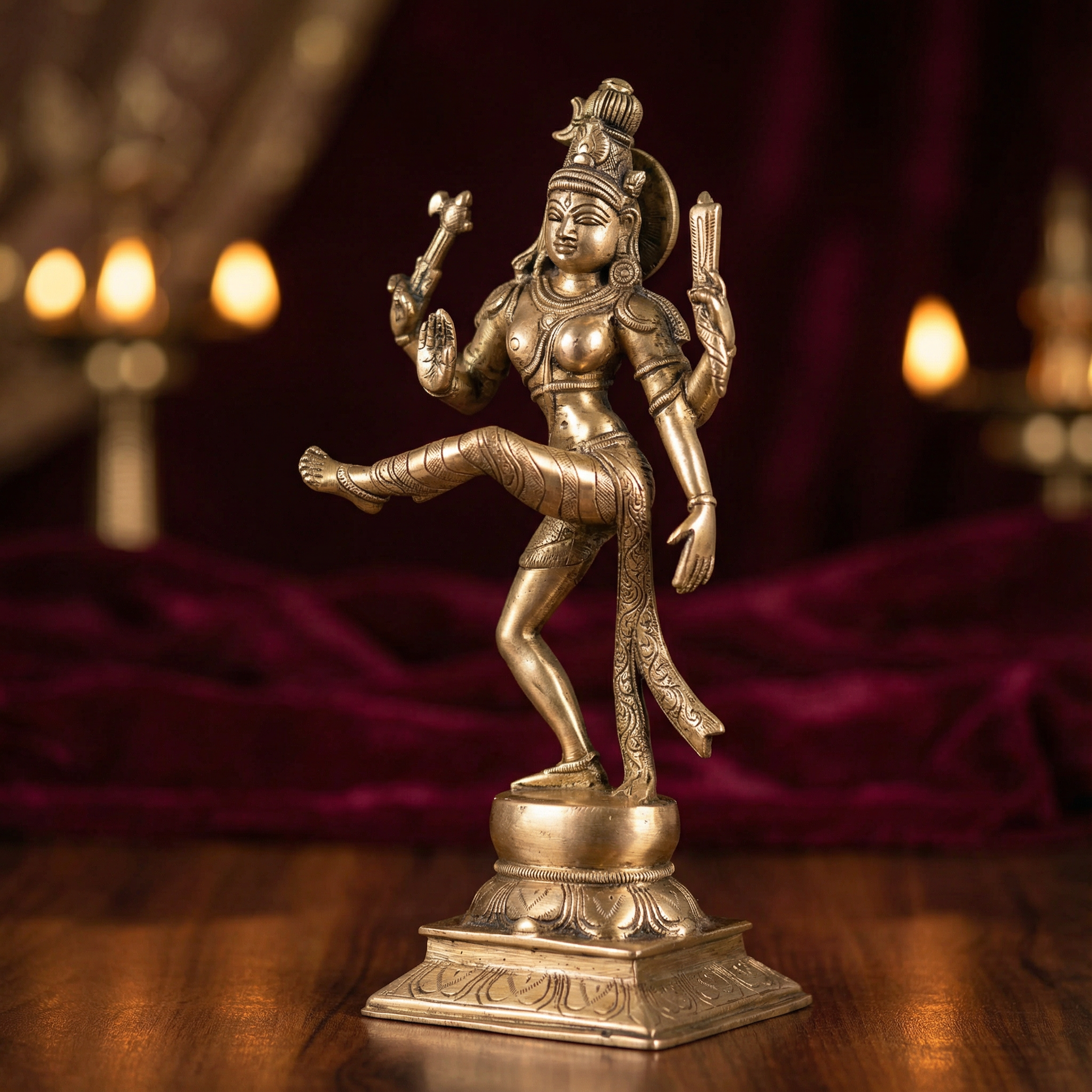 Ardhanarishvara - Shiva Shakti - 12.5 inch Brass Idol - Handcrafted Hindu Home Decor