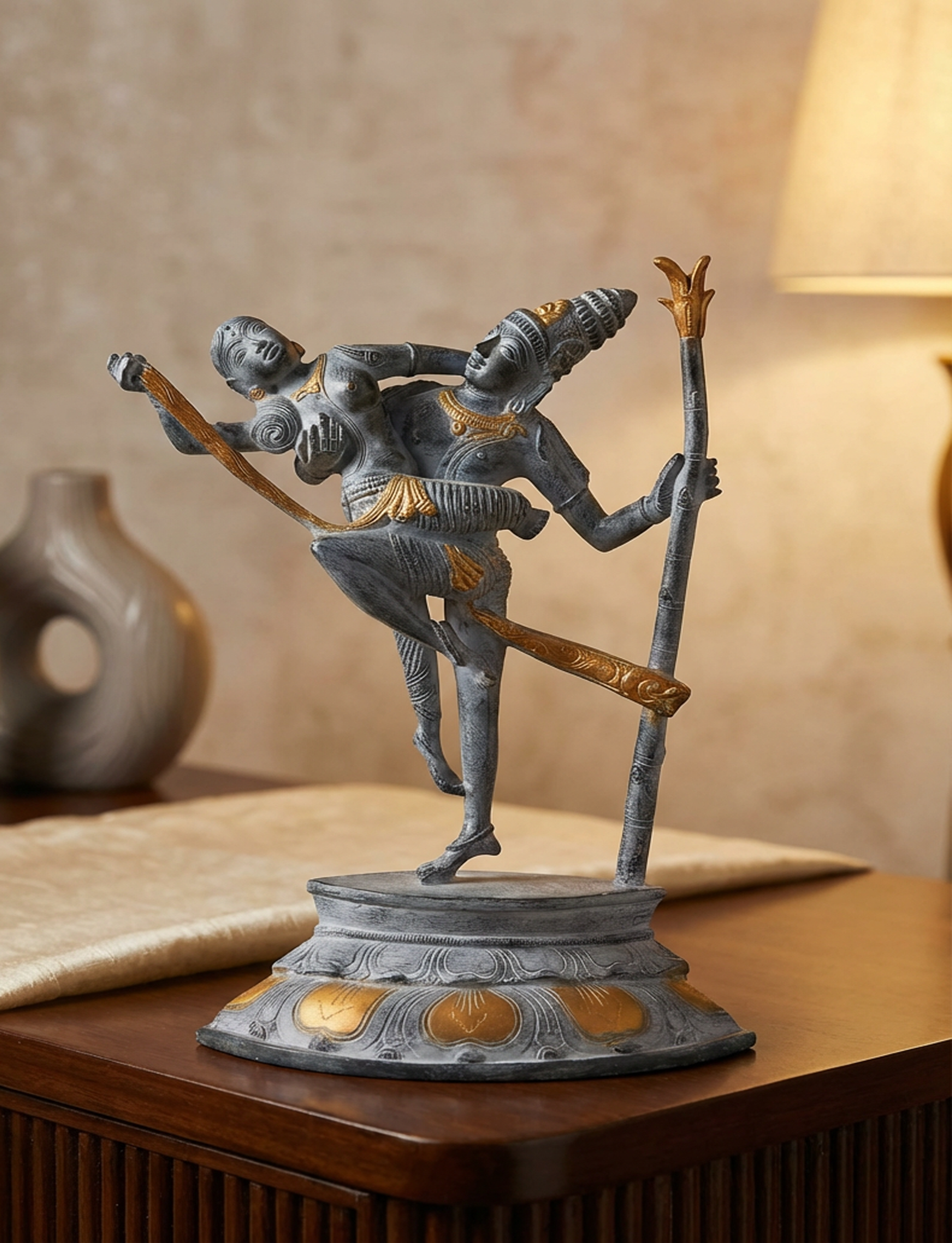 Kama Deva Brass Idol | 13 Inch Fine Handcrafted Statue (6kg) | Hindu God of Love & Desire | Premium Brass Sculpture | Home Temple Decor