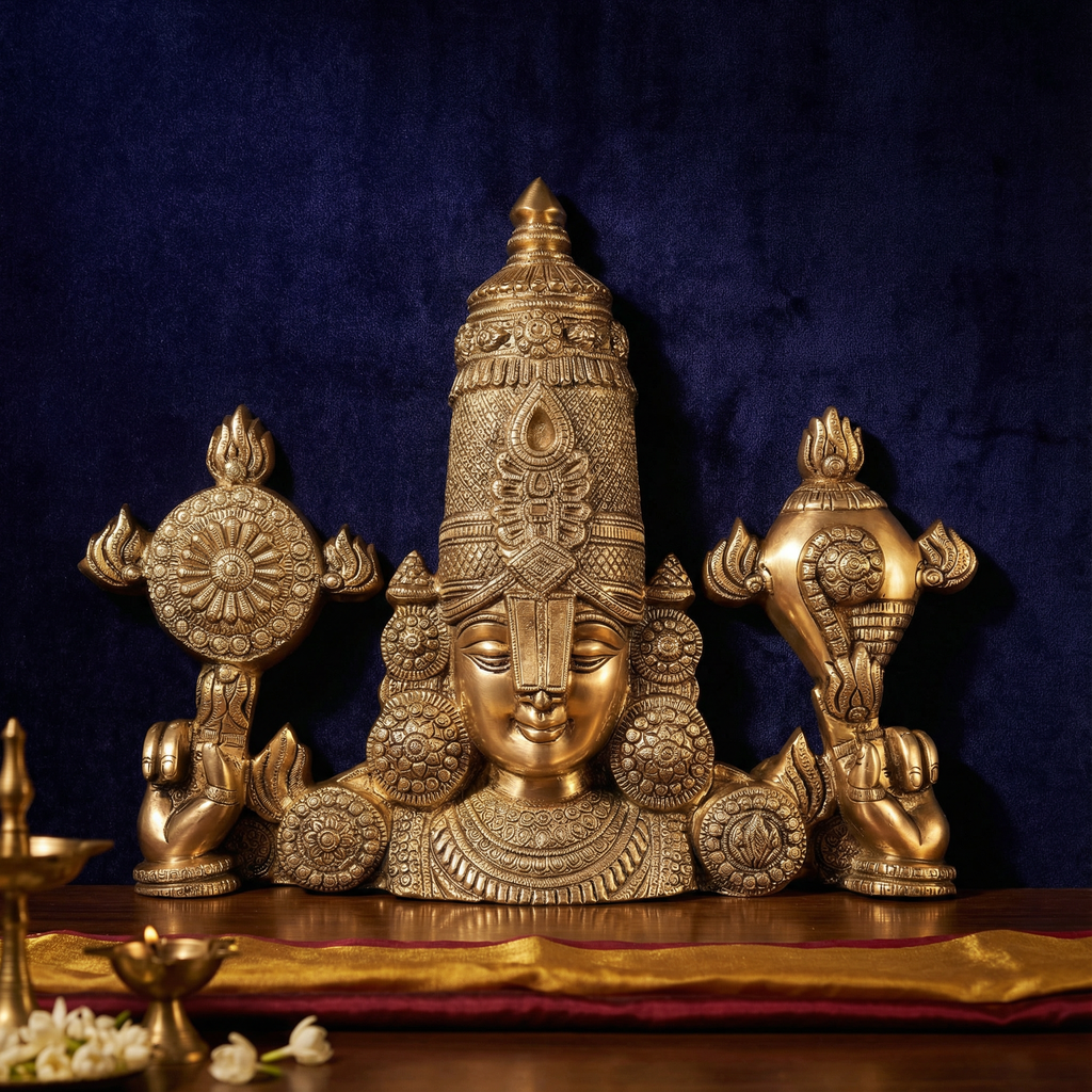 Tirupati Balaji Brass Wall Hanging | 20 inch | Wall Decor