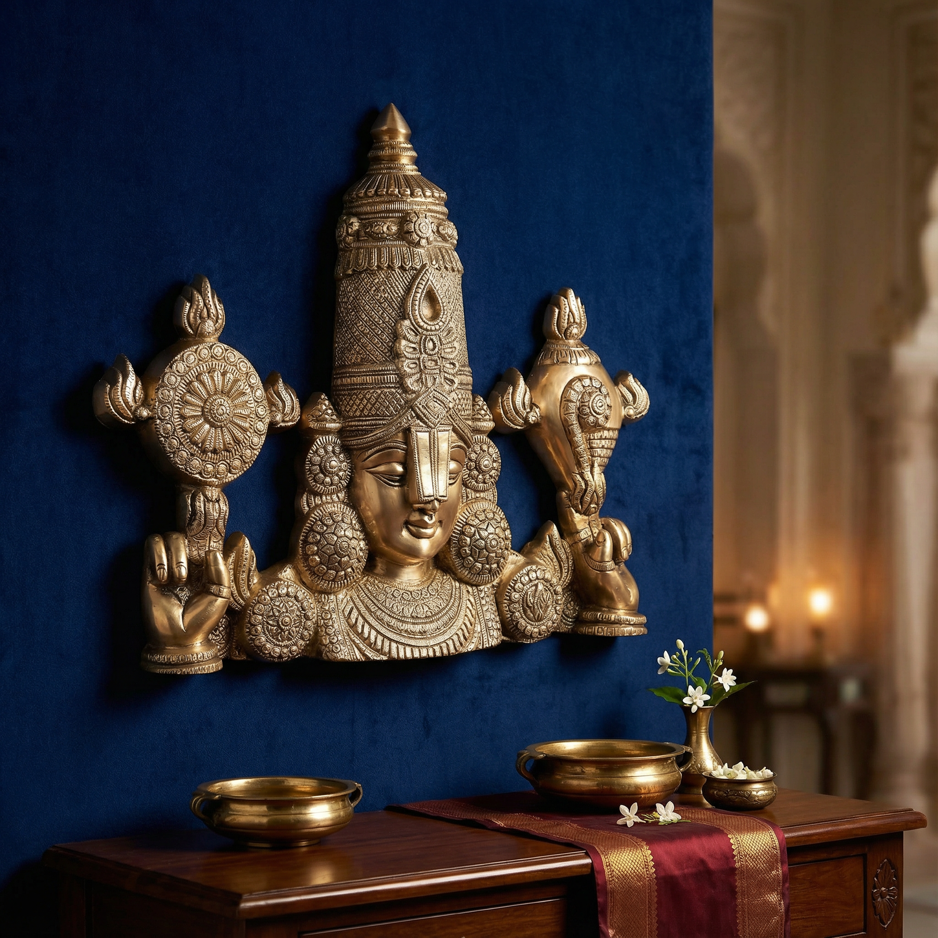 Tirupati Balaji Brass Wall Hanging | 20 inch | Wall Decor